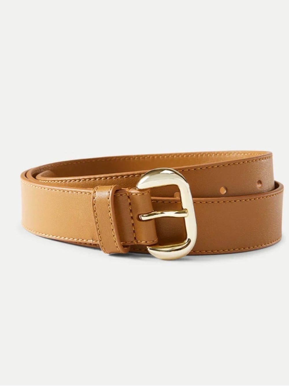Veronica Beard Jane Leather Belt Tan Gold Buckle NWT Italy Gavazzeni size SMALL - Picture 1 of 3